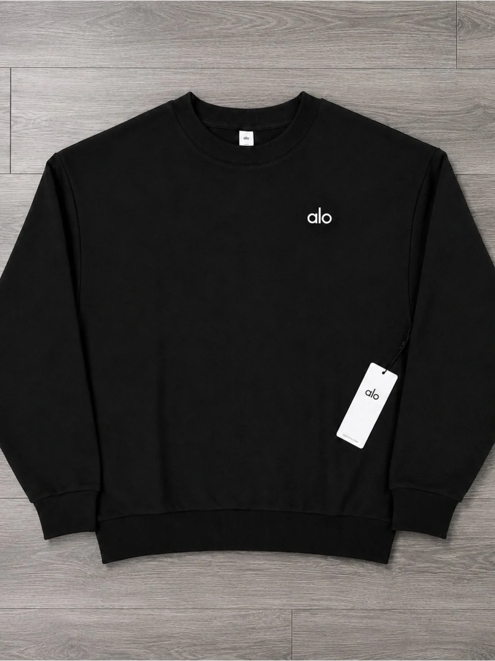 Alo Women Black Crewneck Sweatshirt
